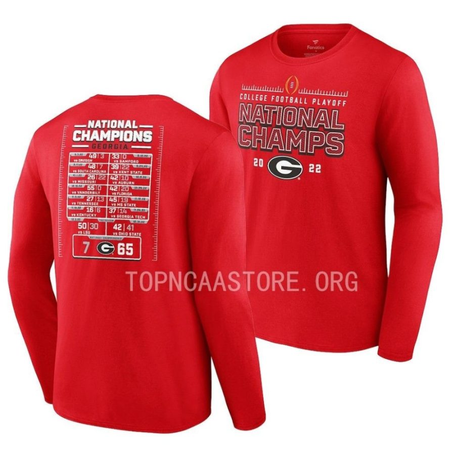 georgia bulldogs red cfbplayoff 2022 national champions long sleeve men t shirt scaled