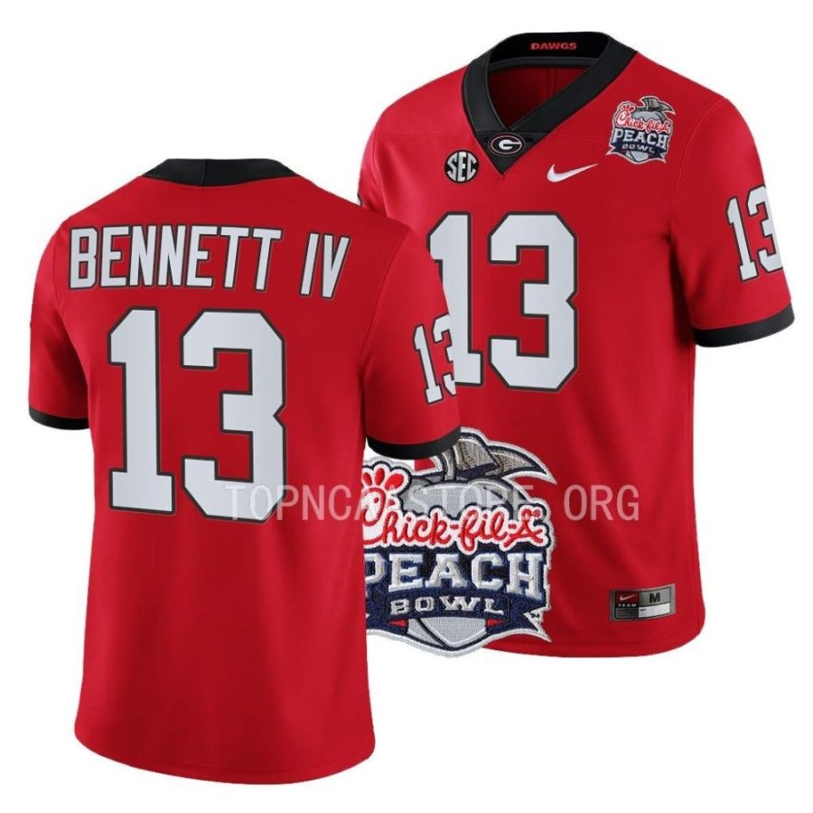 georgia bulldogs stetson bennett red 2022 peach bowl college football playoff jersey scaled