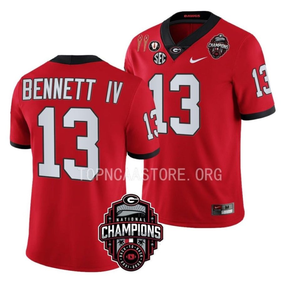 georgia bulldogs stetson bennett red back to back national champions cfbplayoff 2023 jersey scaled