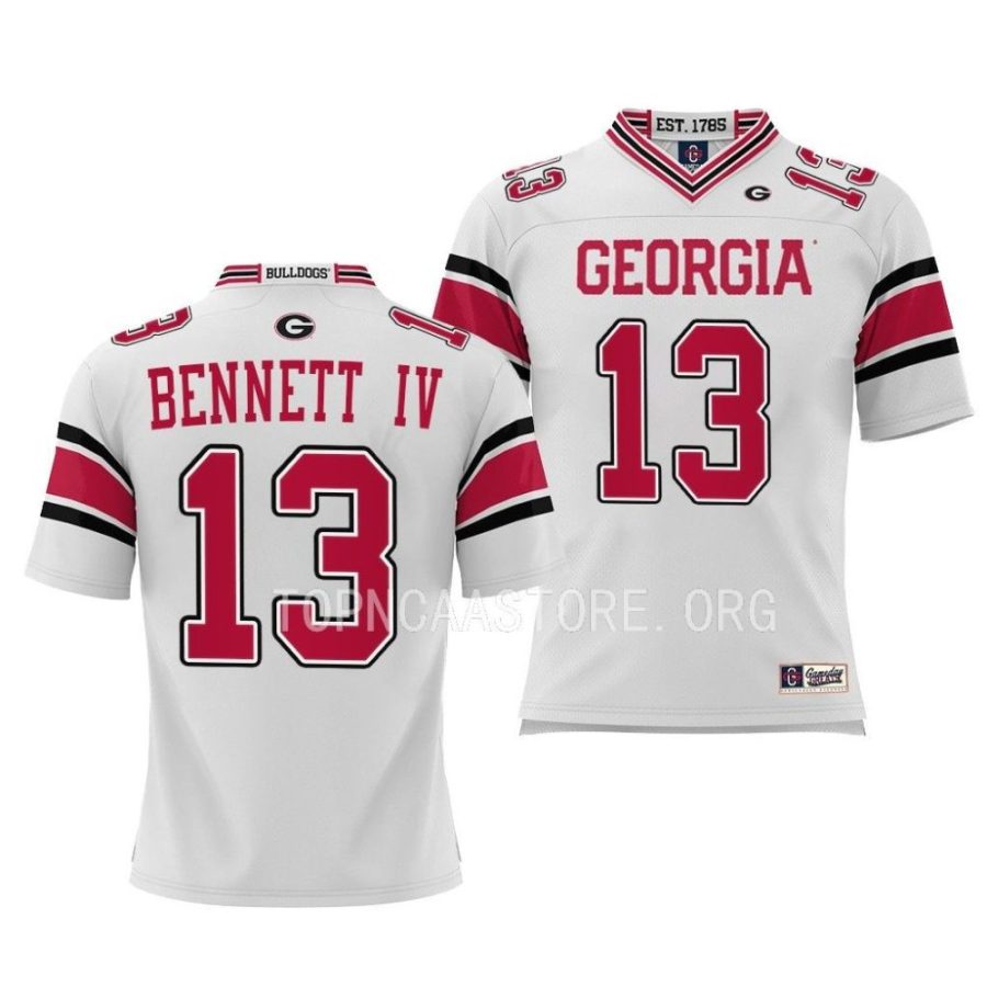 georgia bulldogs stetson bennett youth white college football jersey scaled