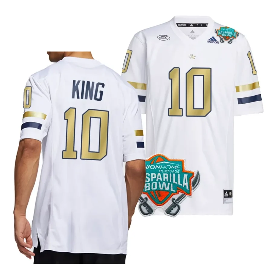 georgia tech yellow jackets haynes king white 2023 gasparilla bowl football jersey scaled