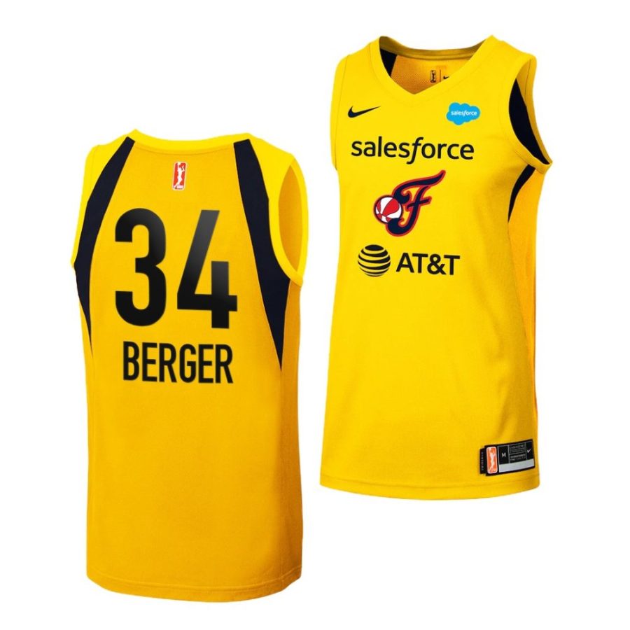 grace berger indiana fever 2023 wnba draft swingmanyellow jersey scaled