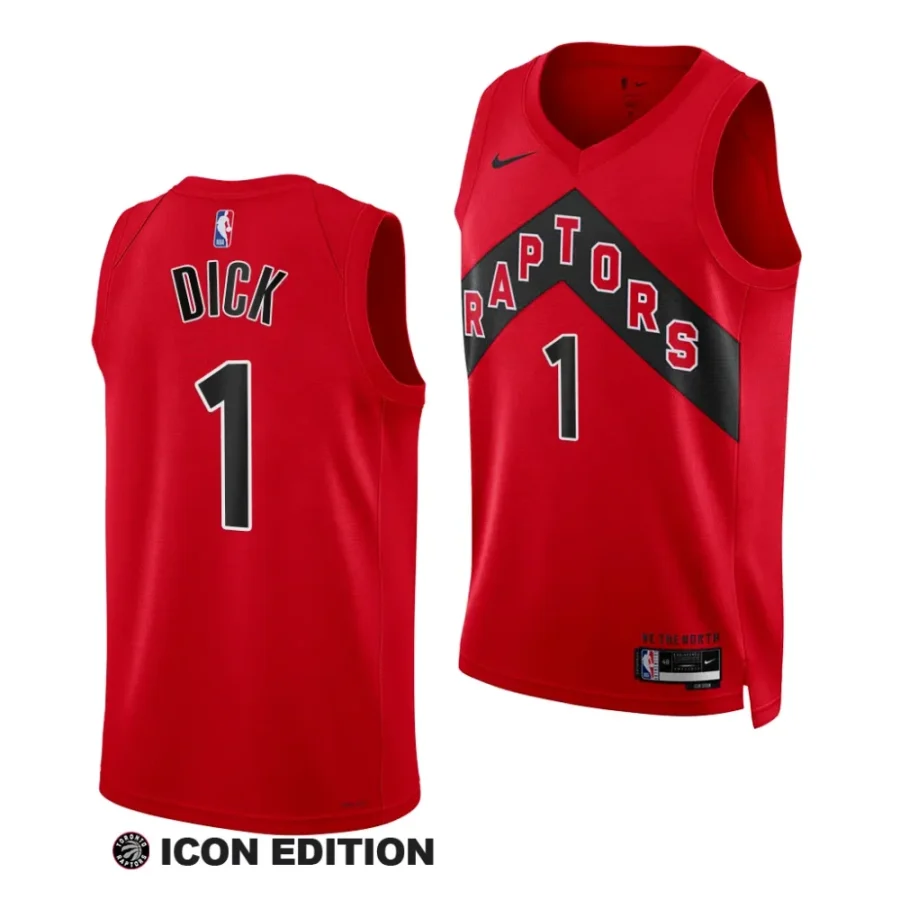 gradey dick raptors 2023 nba draft red icon edition men jersey scaled