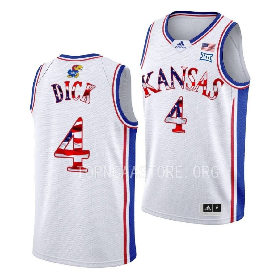 gradey dick white 2023 stars and stripes kansas jayhawksbasketball jersey scaled