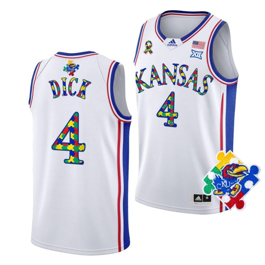 gradey dick white world autism awareness day kansas jayhawksspecial jersey scaled