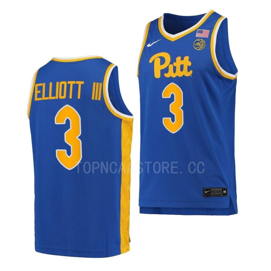 greg elliott pitt panthers 2022 23college basketball royal jersey scaled