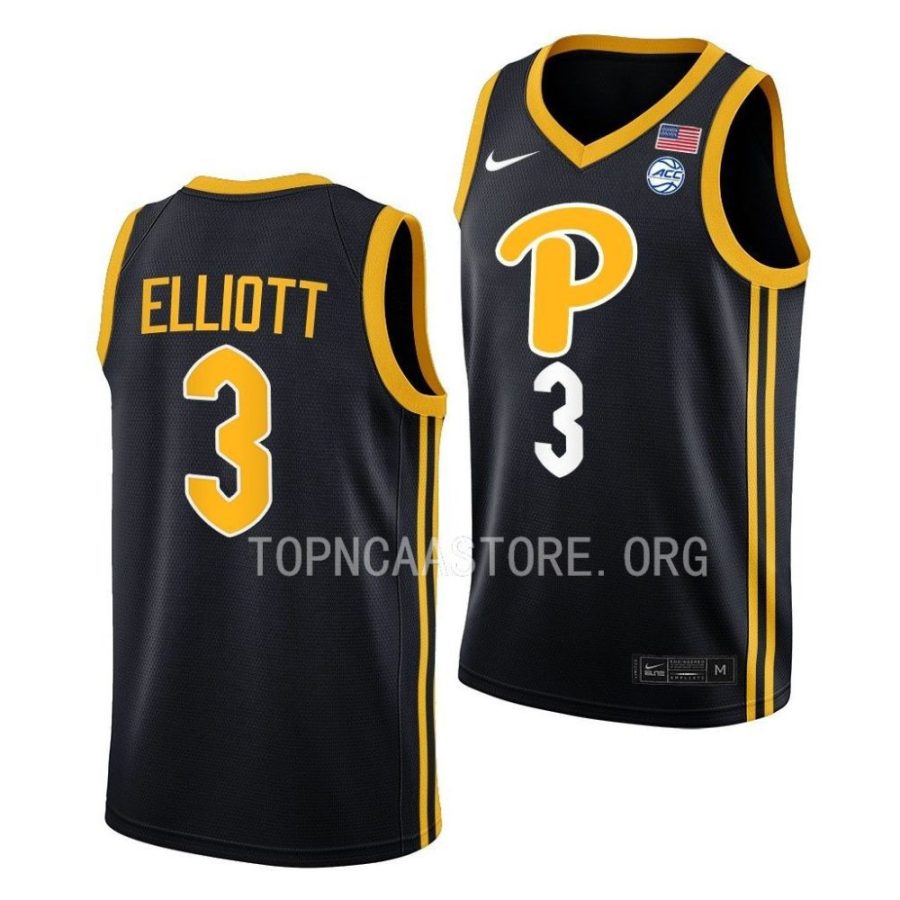 greg elliott pitt panthers college basketball black jersey scaled