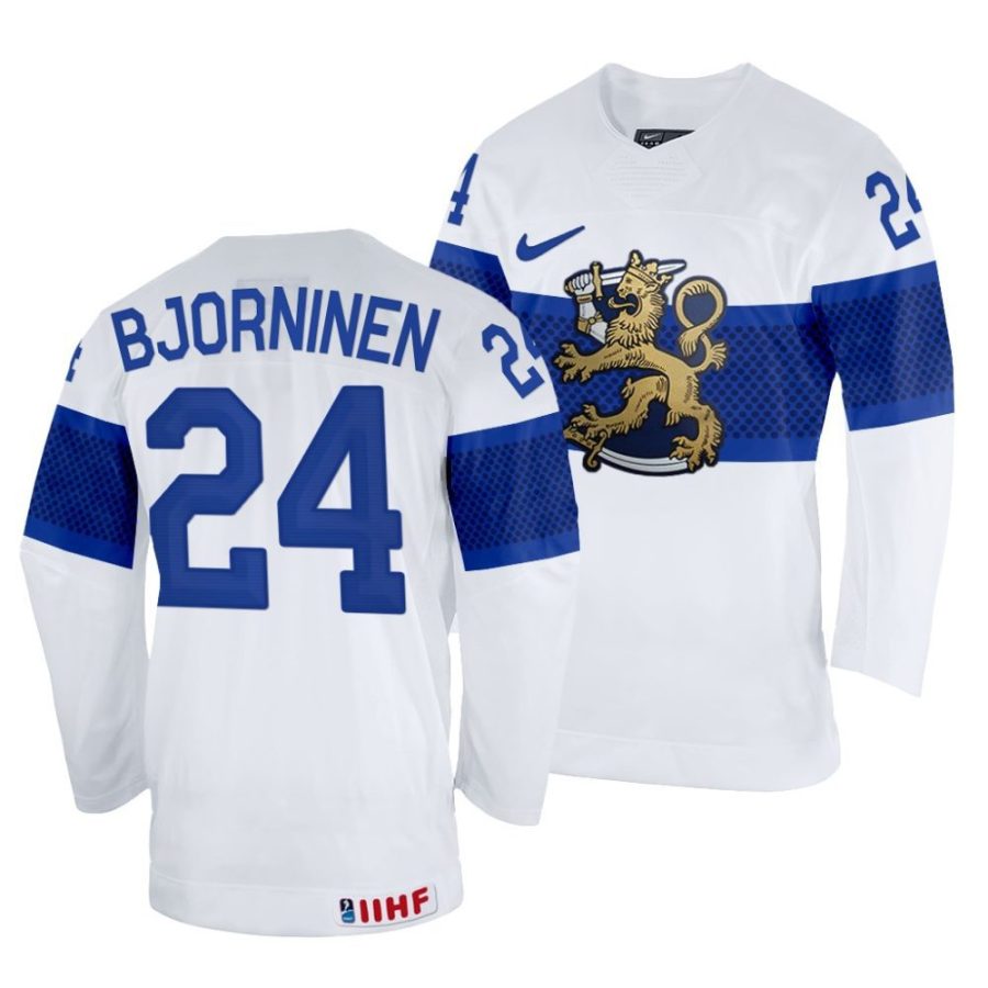 hannes bjorninen home 2022 iihf world championship white jersey scaled