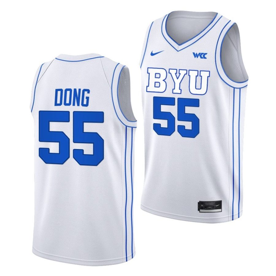 hao dong byu cougars 2022 23college basketball white jersey scaled