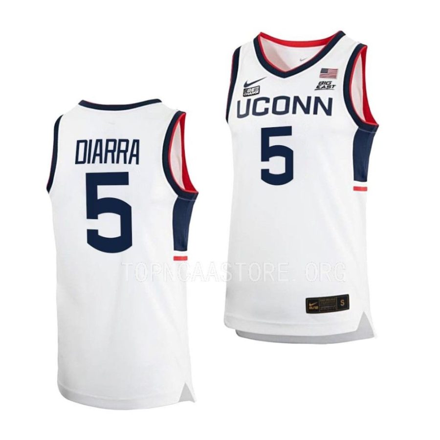 hassan diarra uconn huskies 2022 23home basketball replicawhite jersey scaled