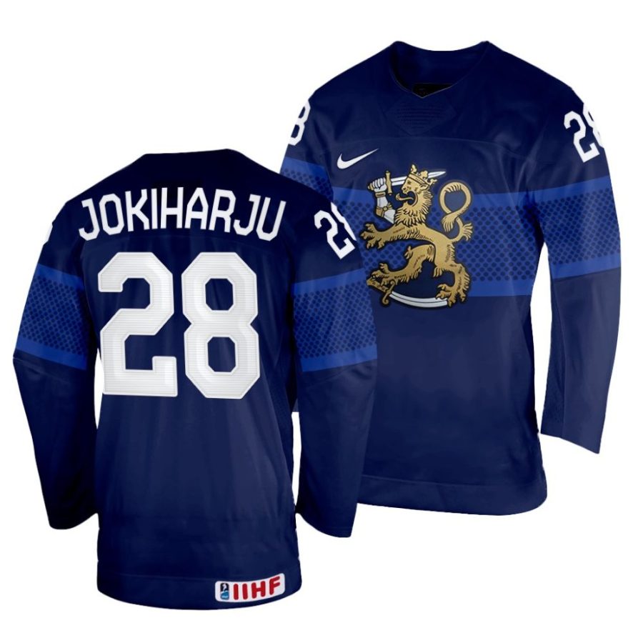 henri jokiharju navy 2022 iihf world championship finland away jersey scaled