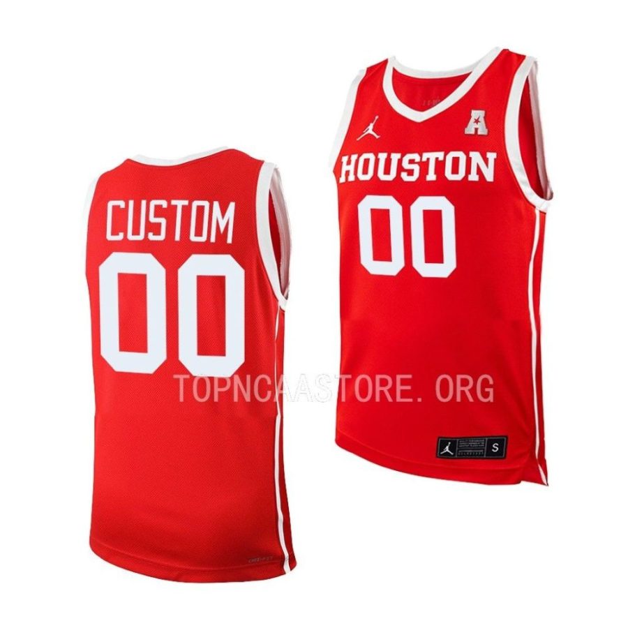 houston cougars custom youth red ncaa basketball 2022 23 jersey scaled