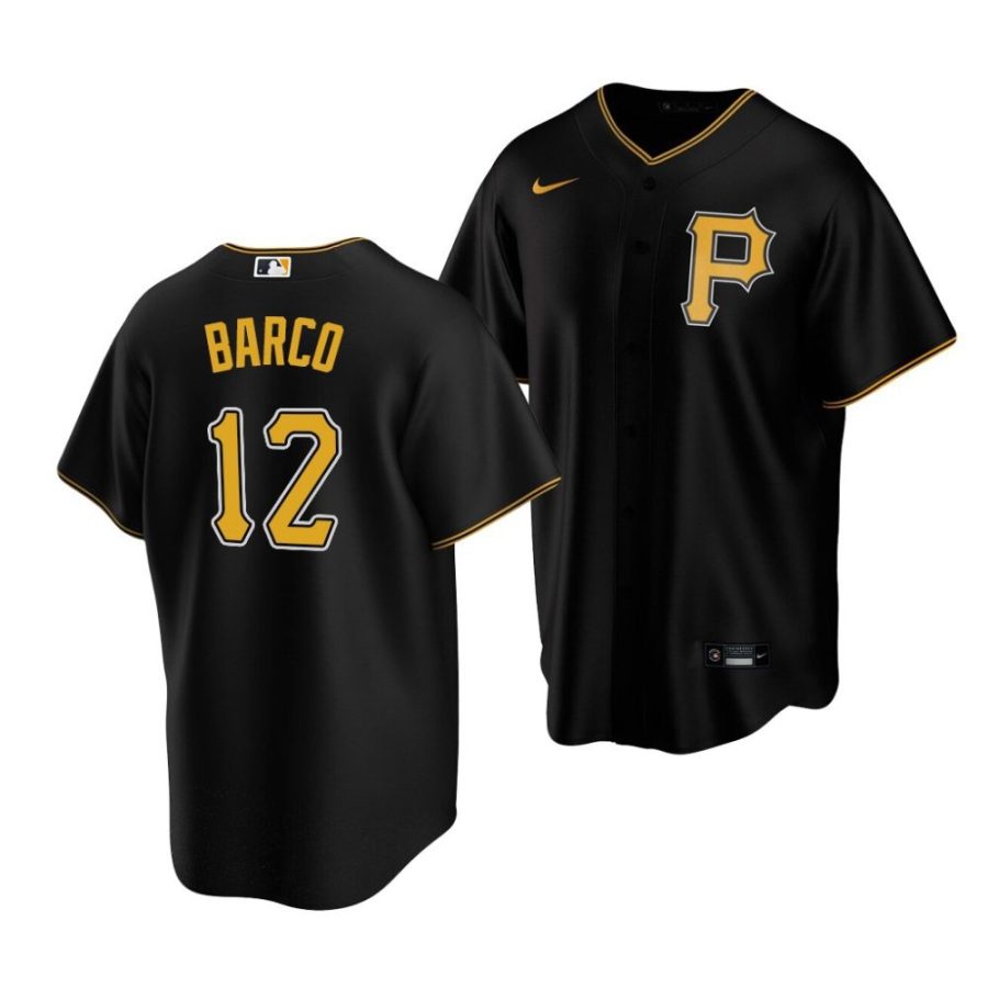 hunter barco pirates alternate 2022 mlb draft replica black jersey scaled