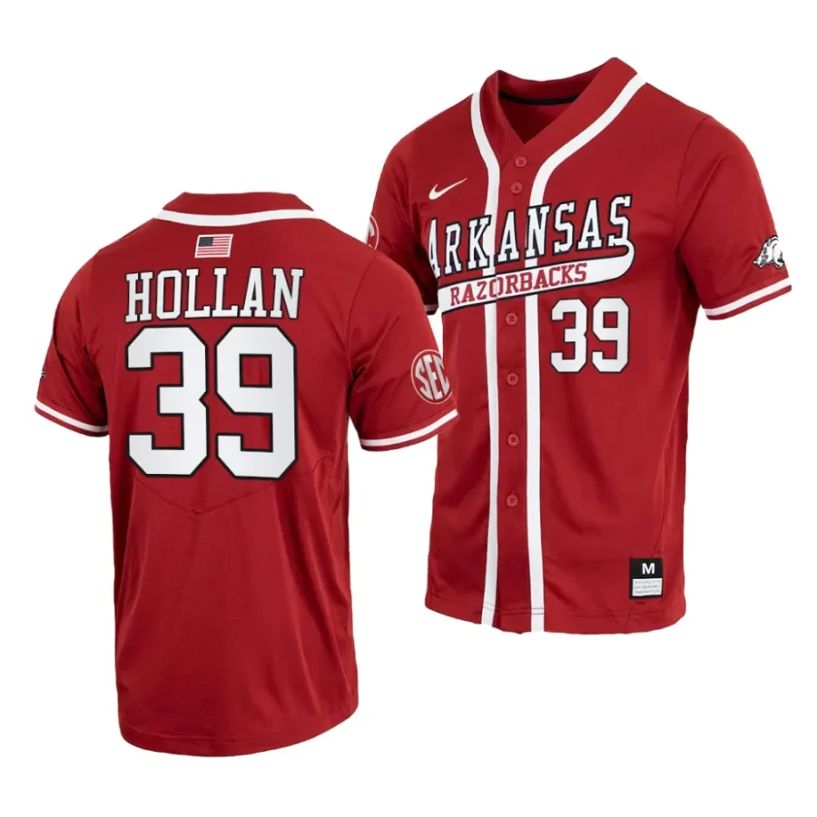 hunter hollan arkansas razorbacks college baseball menreplica jersey scaled