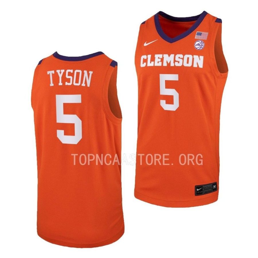 hunter tyson orange college basketball replica jersey scaled