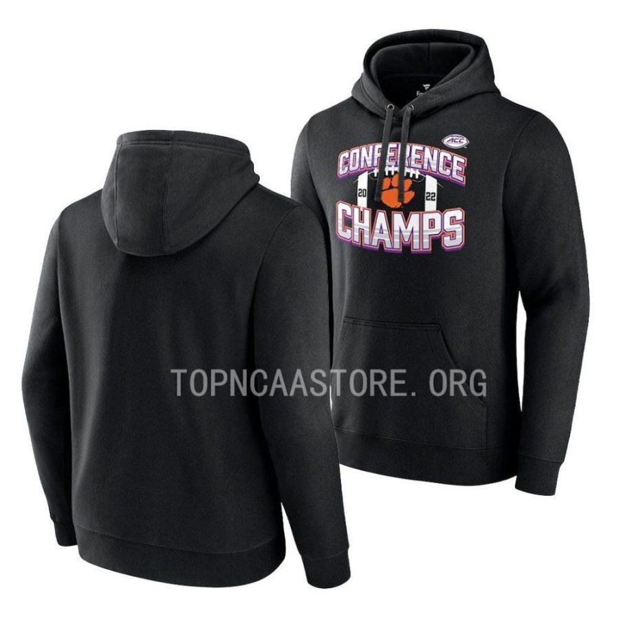 icon bold black 2022 acc football champions clemson tigers hoodie scaled