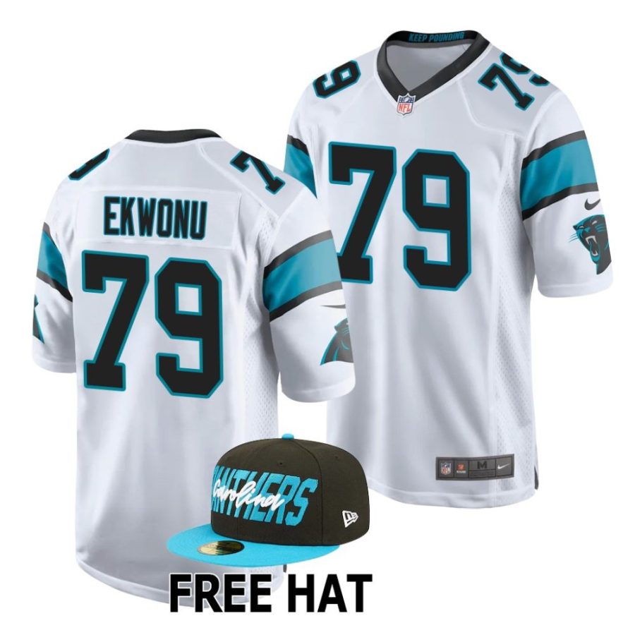 ikem ekwonu carolina panthers 2022 nfl draft game men white jersey scaled