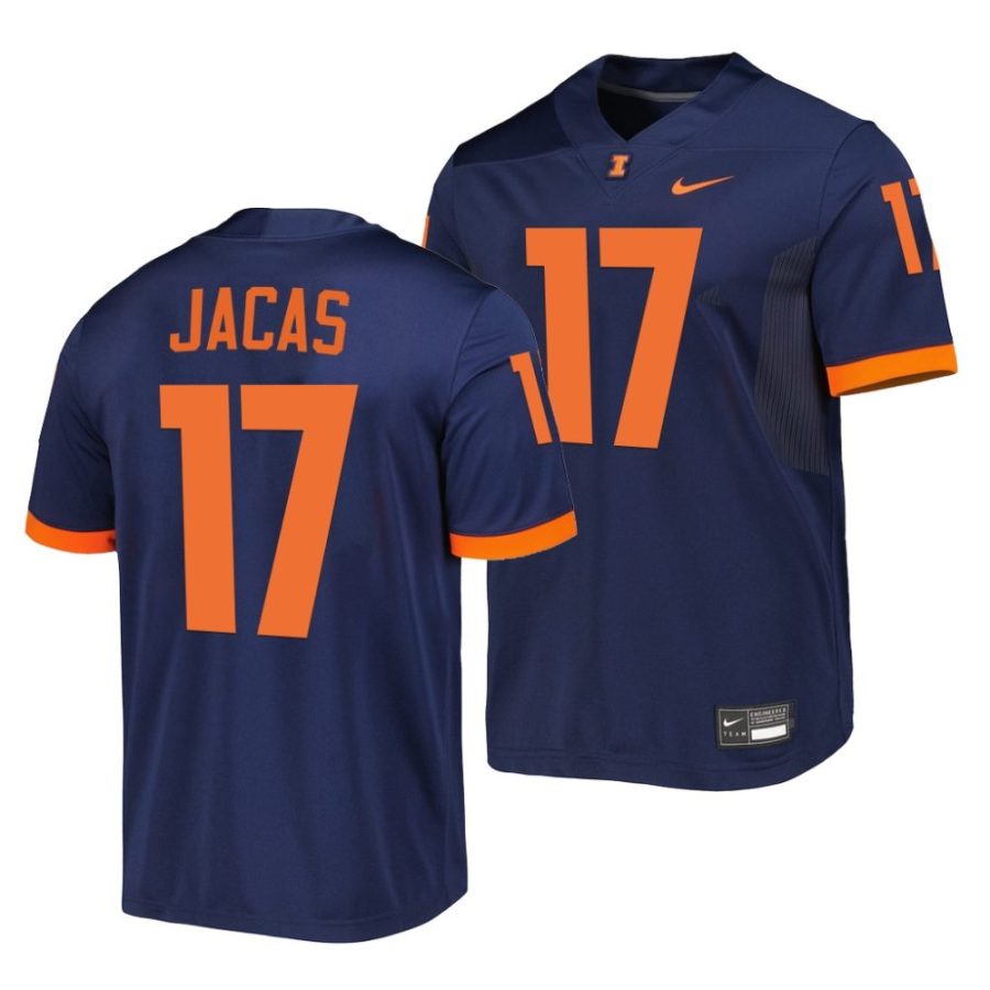 illinois fighting illini gabe jacas navy untouchable football jersey scaled