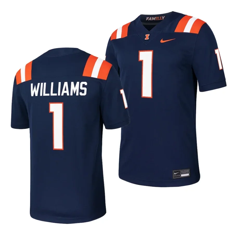 illinois fighting illini isaiah williams navy nil football player jersey scaled