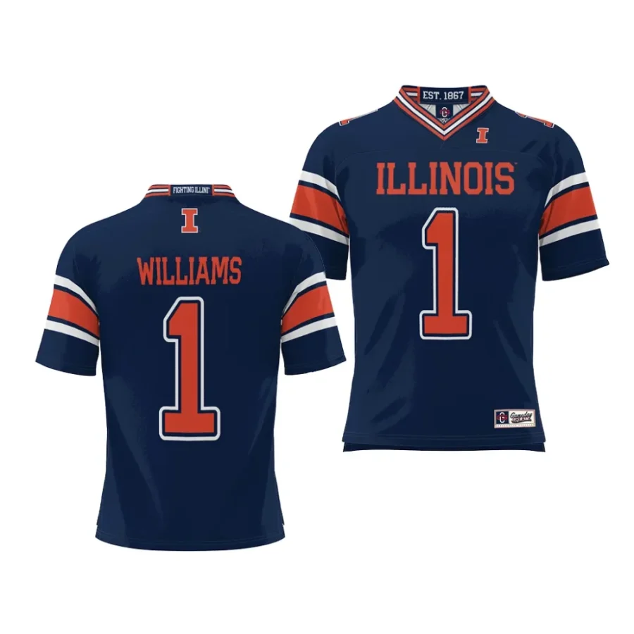 illinois fighting illini isaiah williams navy nil player football jersey scaled