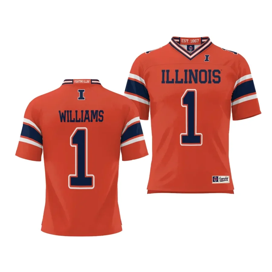 illinois fighting illini isaiah williams orange nil player football jersey scaled