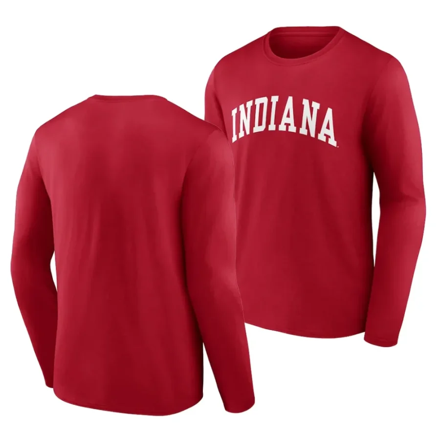 indiana hoosiers crimson basic arch long sleeve men t shirt scaled