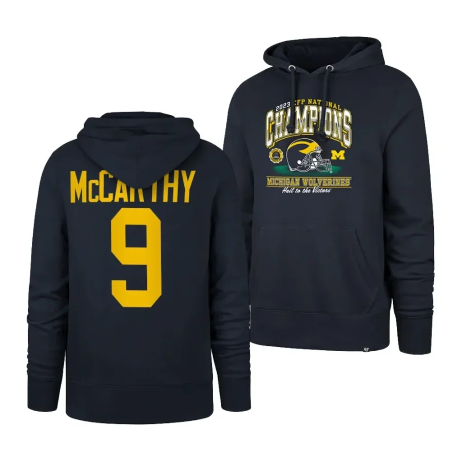 j.j. mccarthy navy 2023 cfp national champions michigan wolverines hoodie scaled