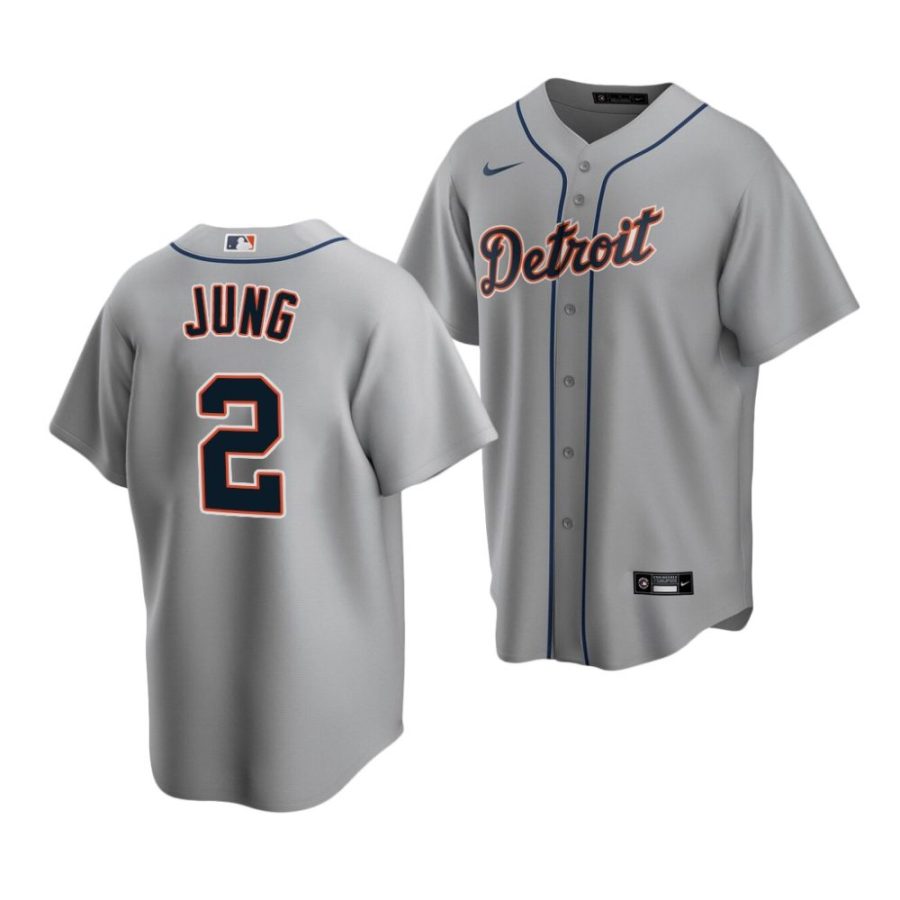 jace jung tigers road 2022 mlb draft replica gray jersey scaled