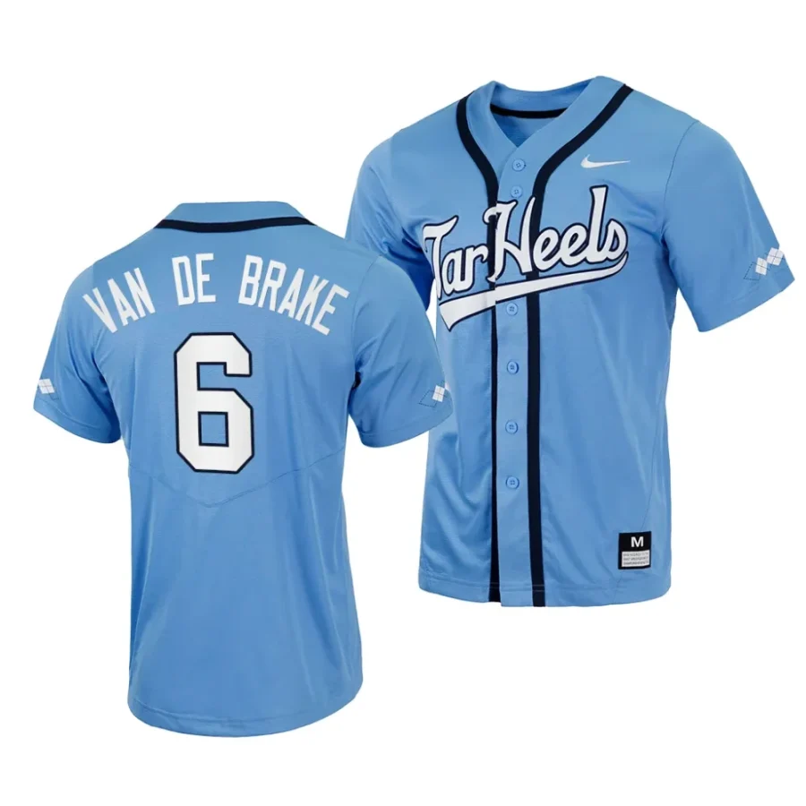 jackson van de brake unc tar heels 2023replica baseball menfull button jersey scaled