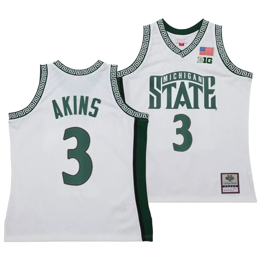 jaden akins white 125th basketball anniversary 1999 throwback fashion jersey scaled