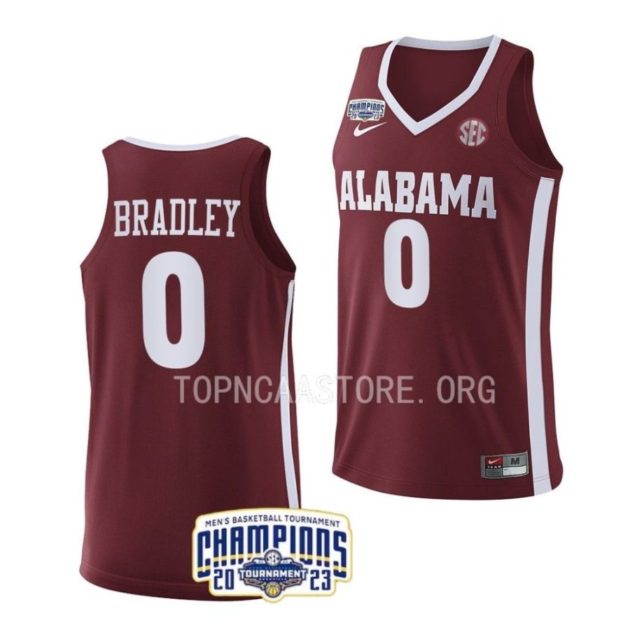 jaden bradley alabama crimson tide 2023 sec mens basketball champs crimson jersey scaled