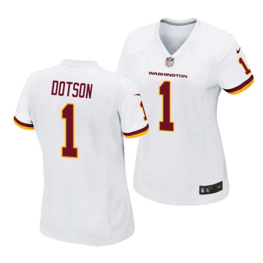 jahan dotson washington commanders 2022 nfl draft game women white jersey scaled