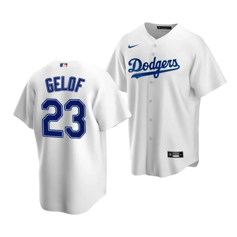 jake gelof dodgers replica home 2023 mlb draft white jersey scaled