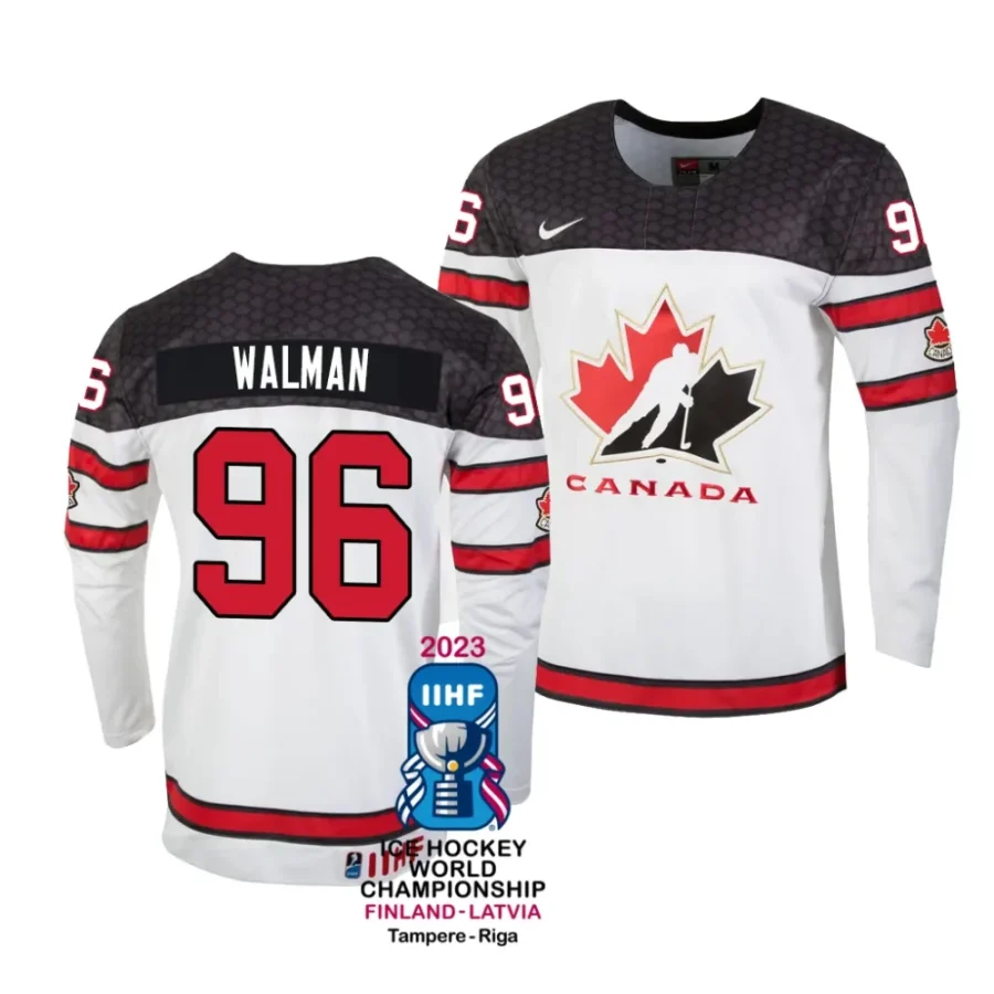 jake walman home 2023 iihf world championship white jersey scaled