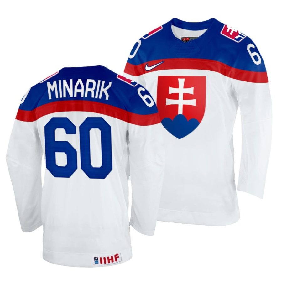 jakub minarik white 2022 iihf world championship slovakia home jersey scaled