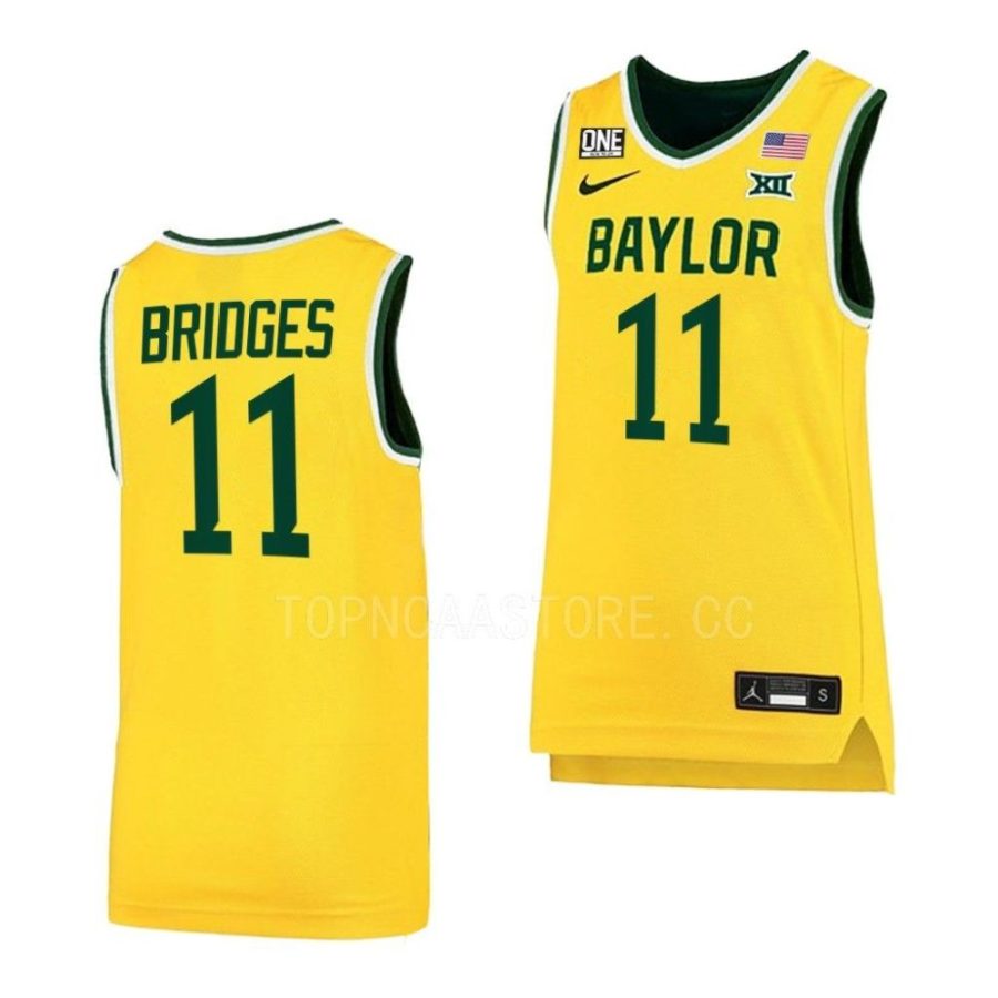 jalen bridges baylor bears 2022 23college basketball gold jersey scaled