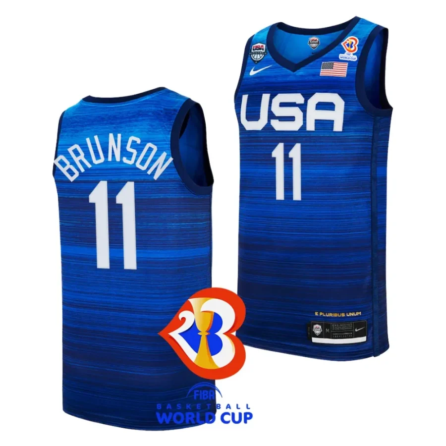 jalen brunson usa 2023 fiba basketball world cup blue jersey scaled