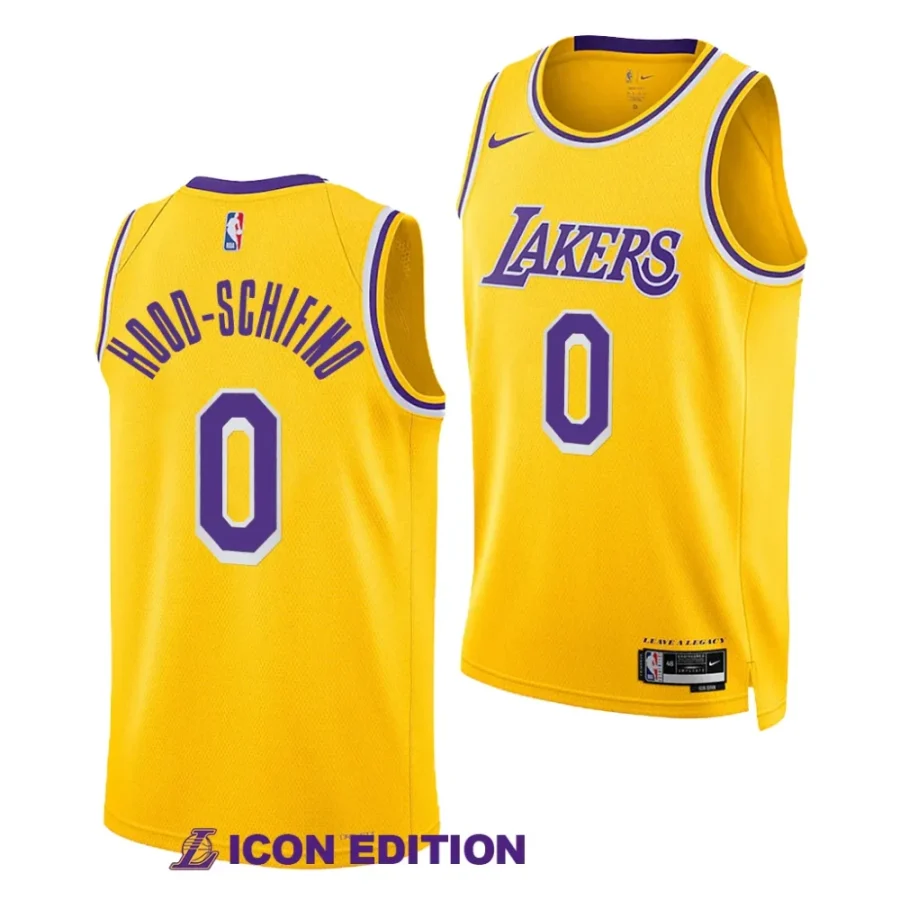 jalen hood schifino lakers 2023 nba draft yellow icon edition men jersey scaled