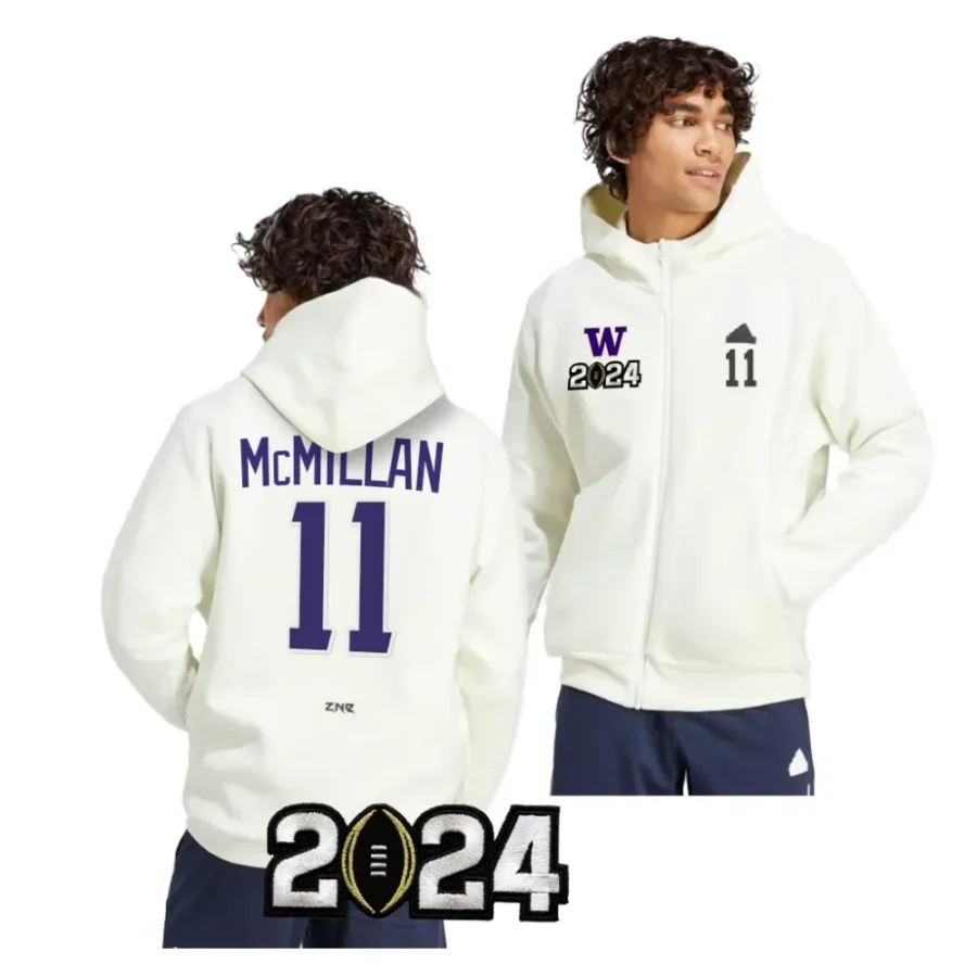 jalen mcmillan white cfbplayoff 2024 national championship washington huskies ziphoodie scaled