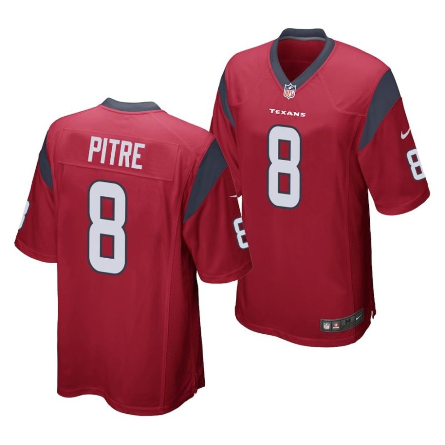 jalen pitre houston texans 2022 nfl draft game men red jersey scaled