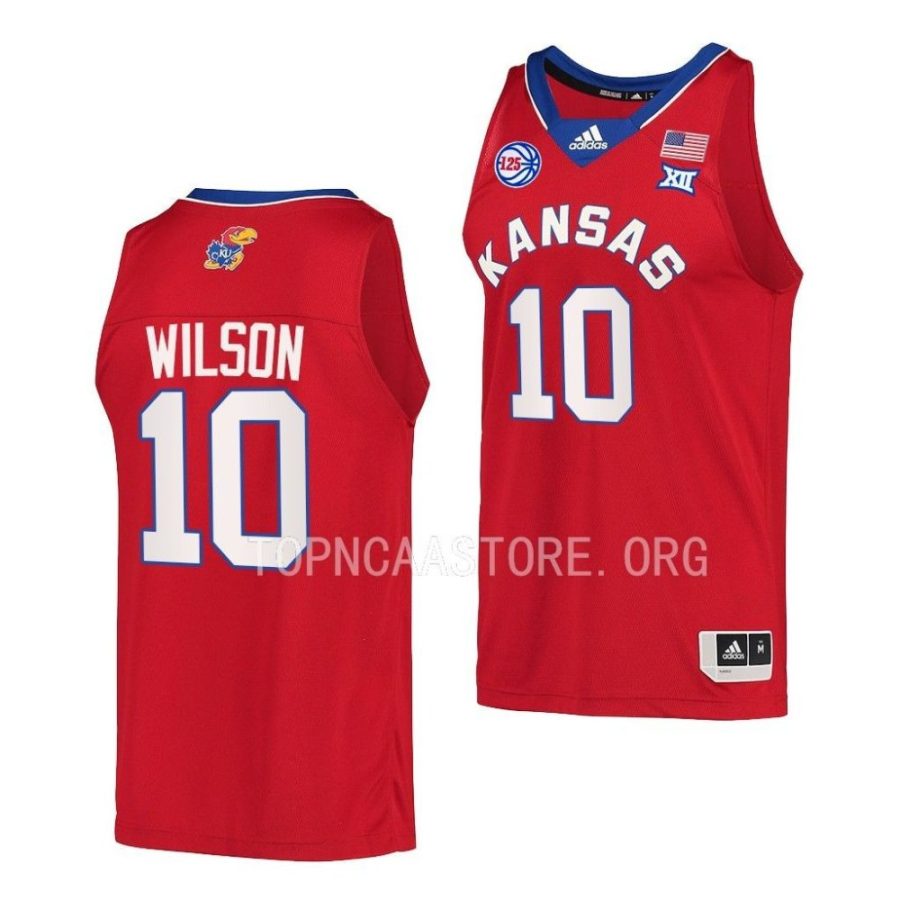 jalen wilson kansas jayhawks 2023reverse retro senior nightred jersey scaled