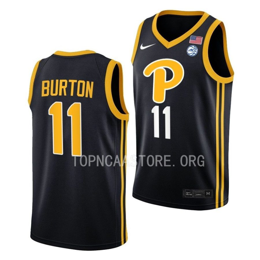 jamarius burton pitt panthers college basketball black jersey scaled