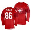 janis moser red 2022 iihf world championship switzerland away jersey scaled