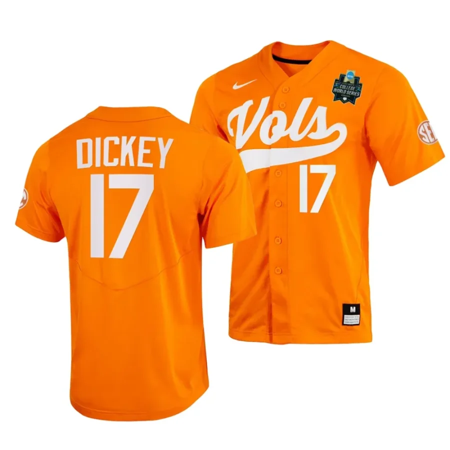 jared dickey tennessee volunteers orange2023 ncaa baseball college world series menomaha 8 jersey scaled