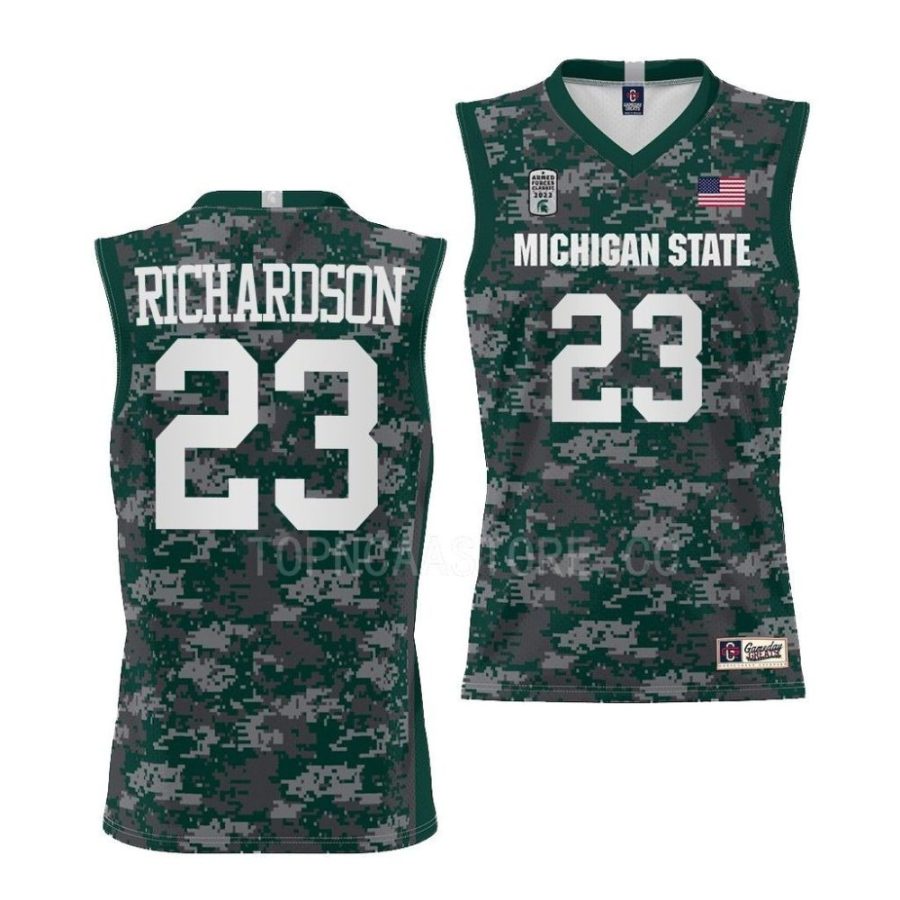 jason richardson michigan state spartans 2022 armed forces carrier classic gamegreen jersey scaled