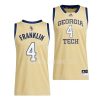 javon franklin georgia tech yellow jackets 2022 23swingman basketball beige jersey scaled