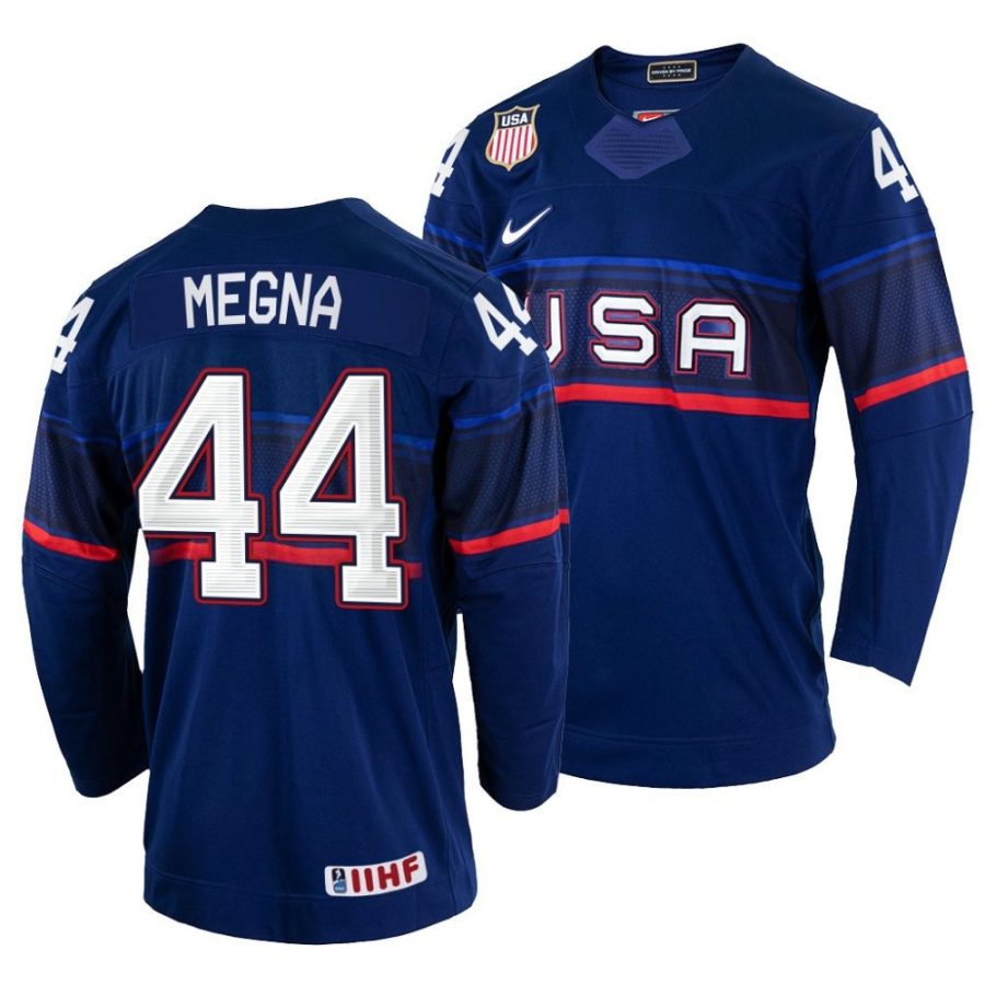 jaycob megna away 2022 iihf world championship navy jersey scaled