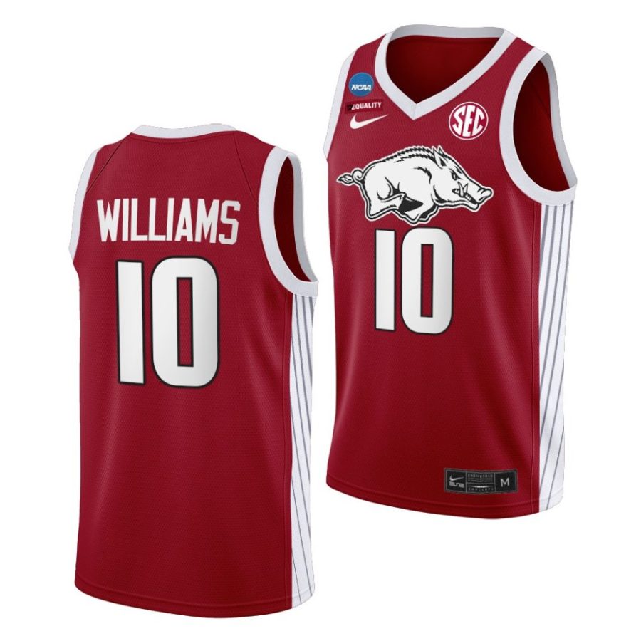 jaylin williams red 2022 ncaa march madness arkansas razorbacks jersey scaled