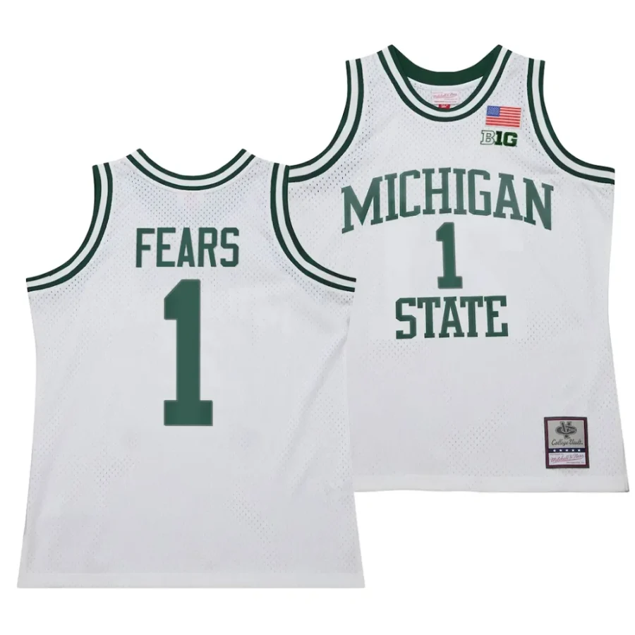 jeremy fears white 125th basketball anniversary 1990 throwback michigan state spartansfashion jersey scaled