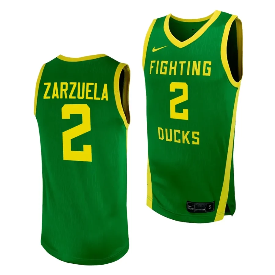 jesse zarzuela oregon ducks nil basketball replica player jersey scaled